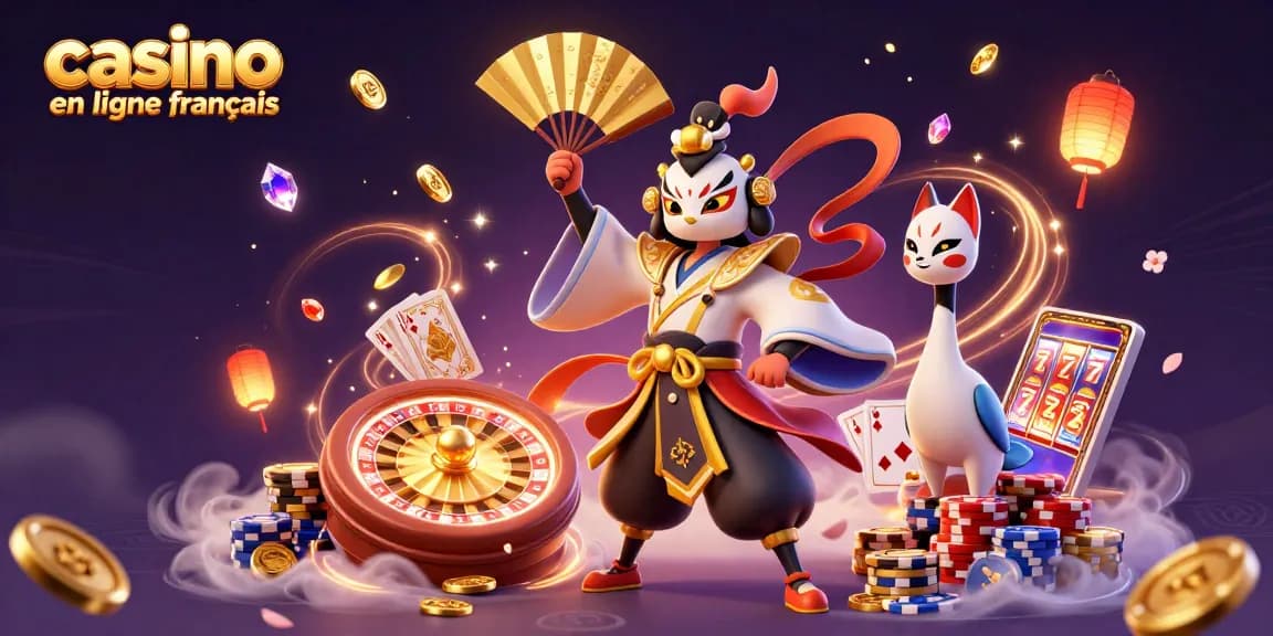 Plongez dans l'univers captivant du casino en ligne français avec des personnages colorés et des jeux de hasard en action.