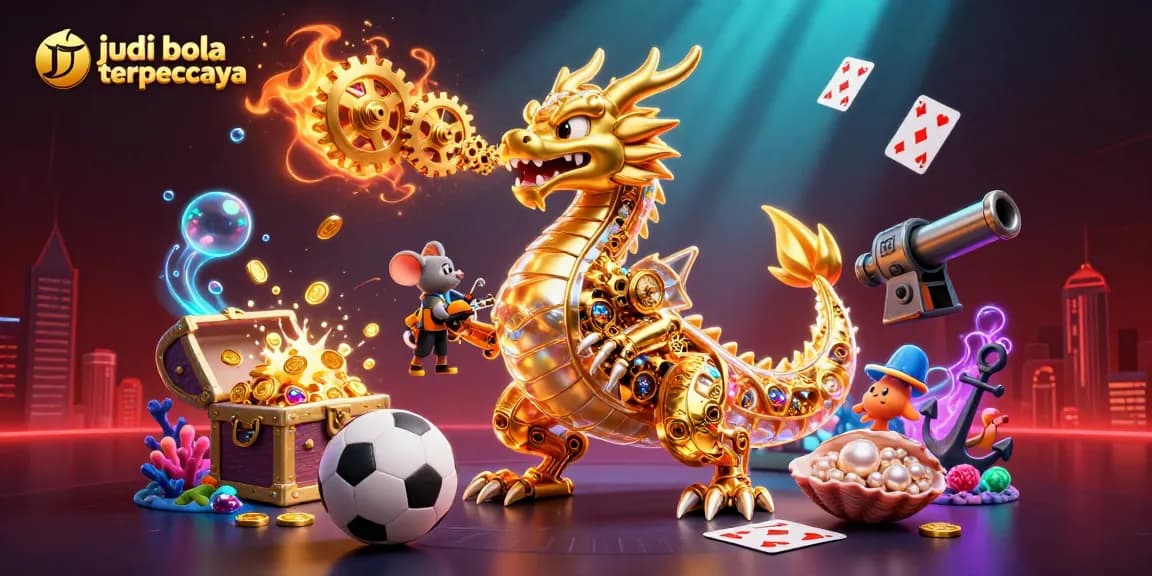 Engage with judi bola terpercaya through a vibrant 3D illustration showcasing sports elements and dynamic action.