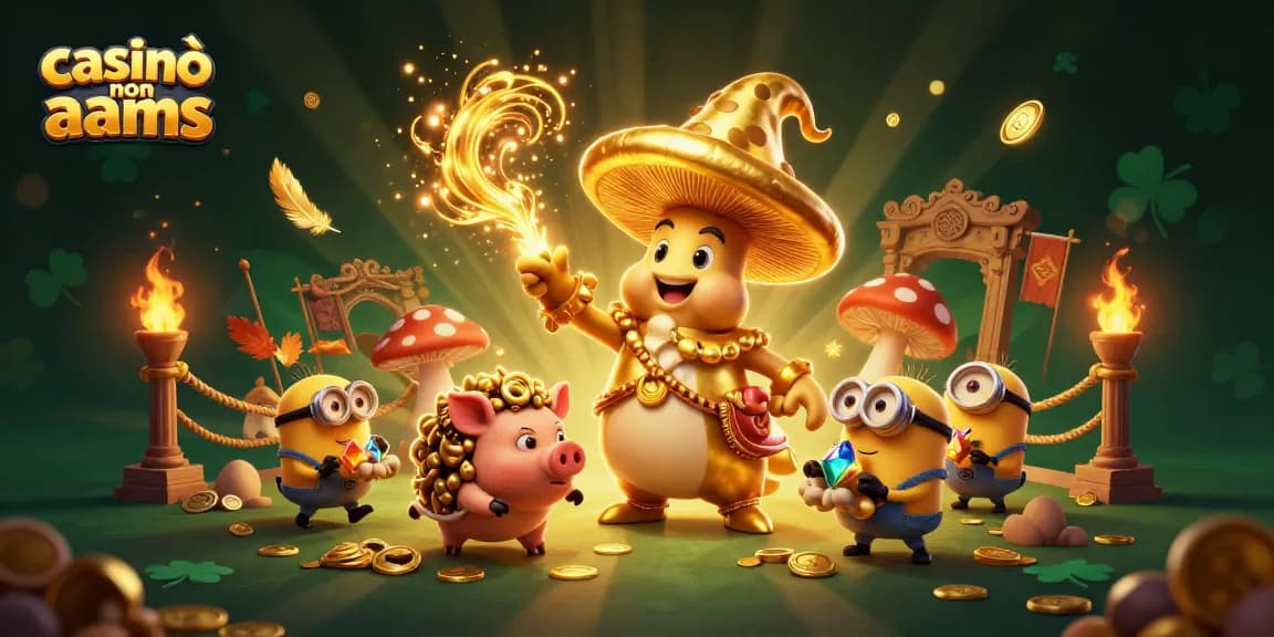 Gioca nei casinò non aams con un mago fungo dorato e animali magici per vincite straordinarie.