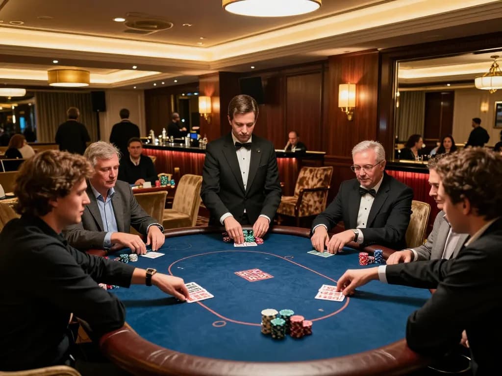 Xem người chơi tham gia vào những ván bài poker cược cao tại sảnh casino m88 mới nhất hôm nay, thể hiện sự sang trọng và chiến lược.