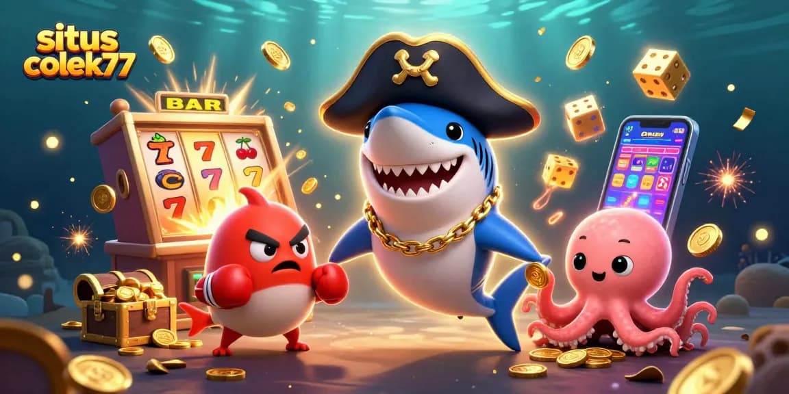 Experience thrilling slots at situs colek77 with vibrant characters and casino elements.