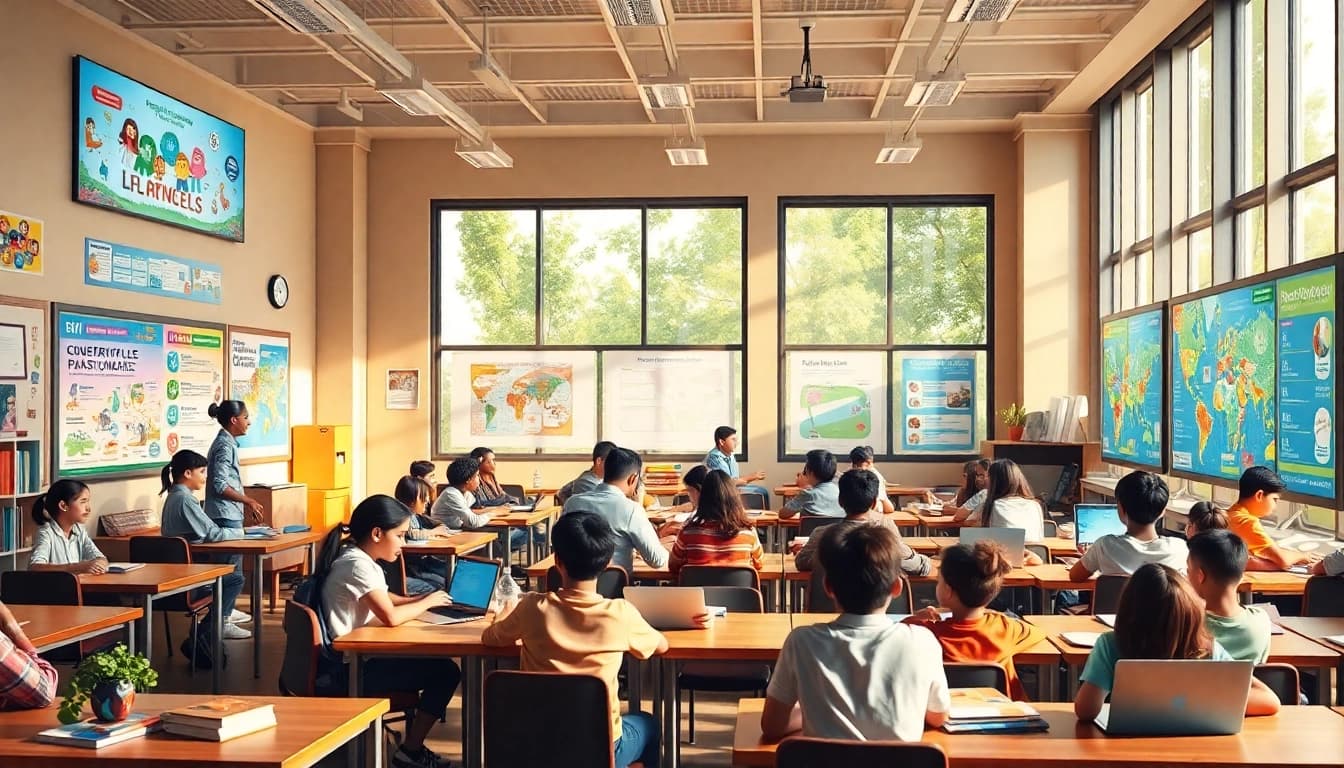 Engaging classroom scene highlighting innovative education practices.