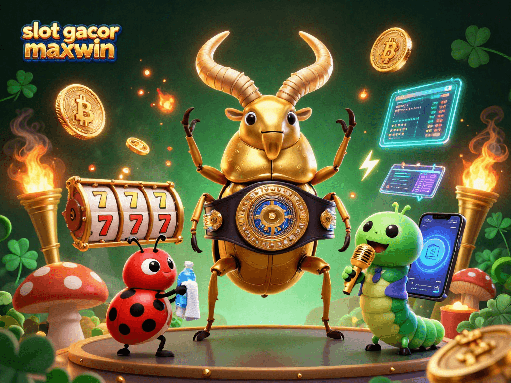 Menangkan slot gacor maxwin dengan karakter unik dalam ilustrasi kasino 3D yang kaya detail.