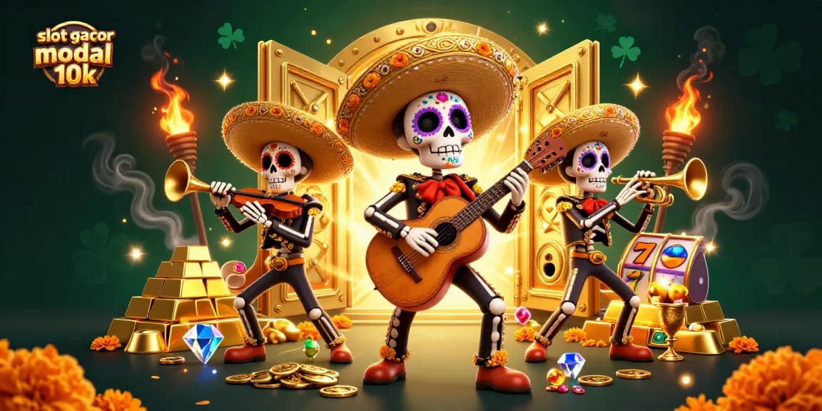Experience thrilling gameplay with slot gacor modal 10k featuring vibrant skeleton mariachi band.
