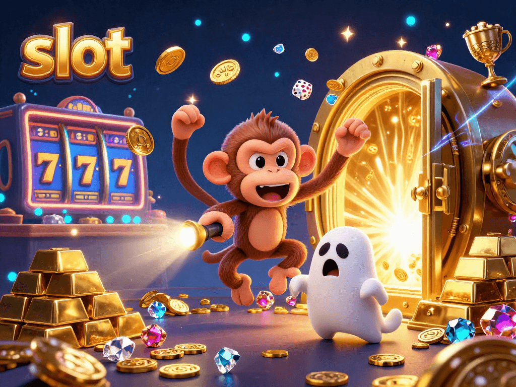 Permainan slot yang seru di kasino dengan karakter menarik dan harta karun yang melimpah.