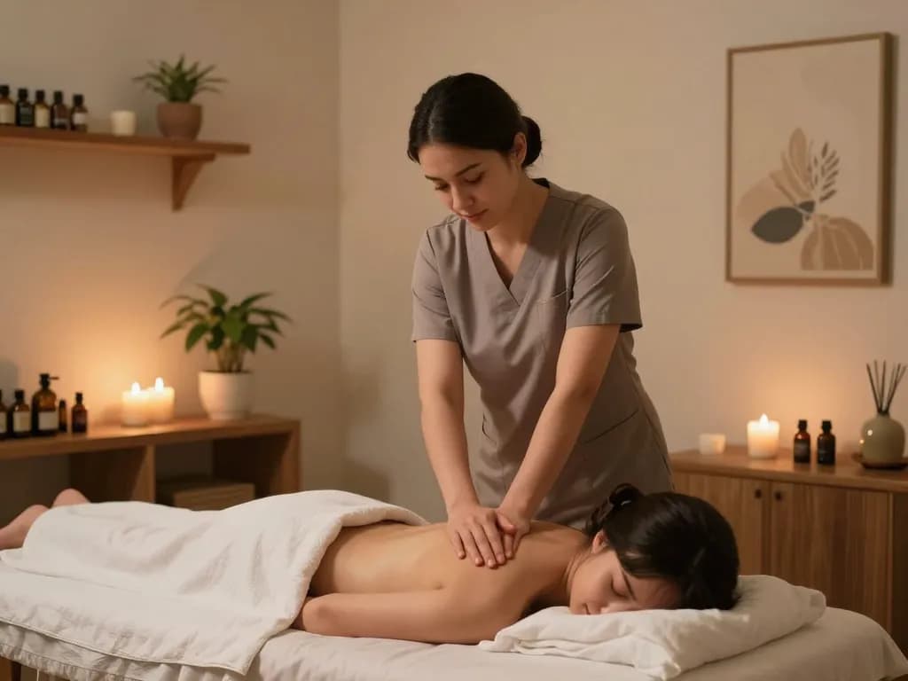 Relaxing treatment at a 역삼동마사지 studio with serene atmosphere and skilled therapist.