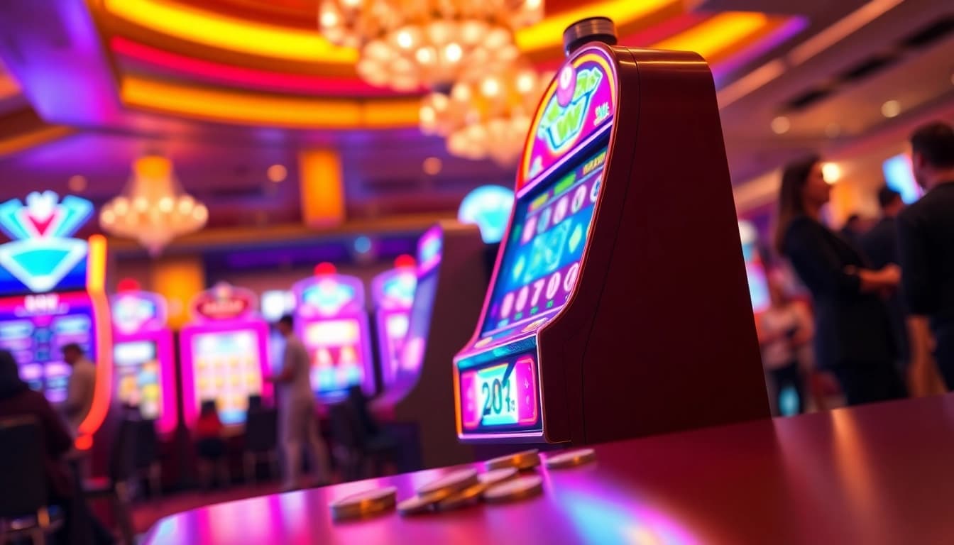 Menampilkan slot depo 1k pada mesin slot modern di kasino yang menarik