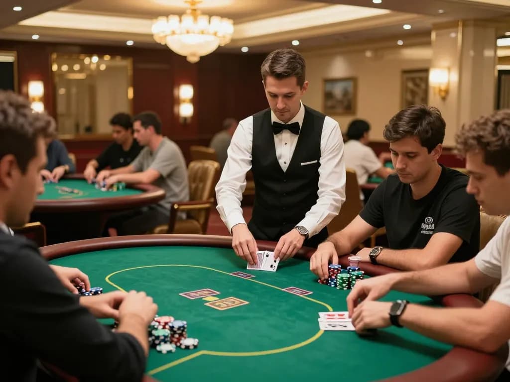 Engaging poker gameplay showcasing FAFA 828's strategic atmosphere with players at the table.
