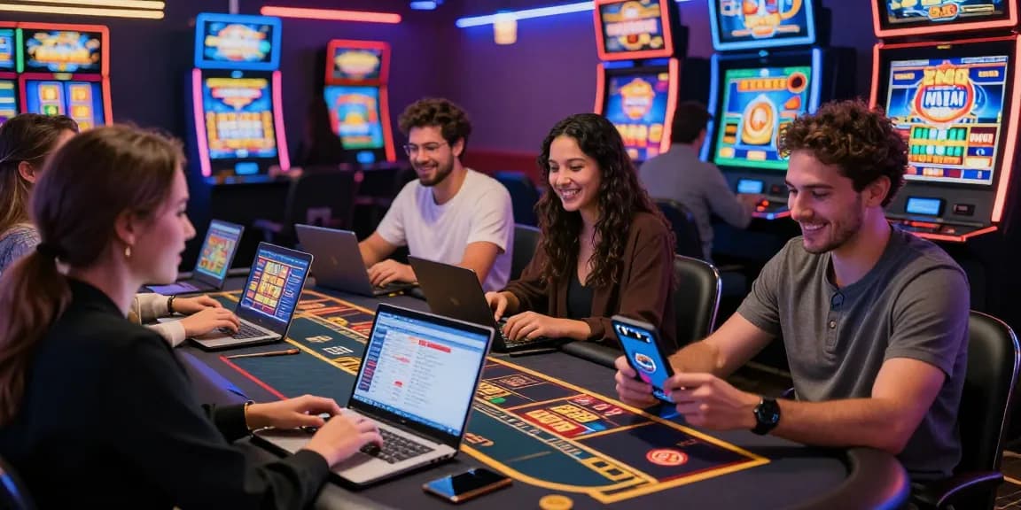 Players enjoying games at casinos accepting credit cards with vibrant visuals and engaging atmosphere.