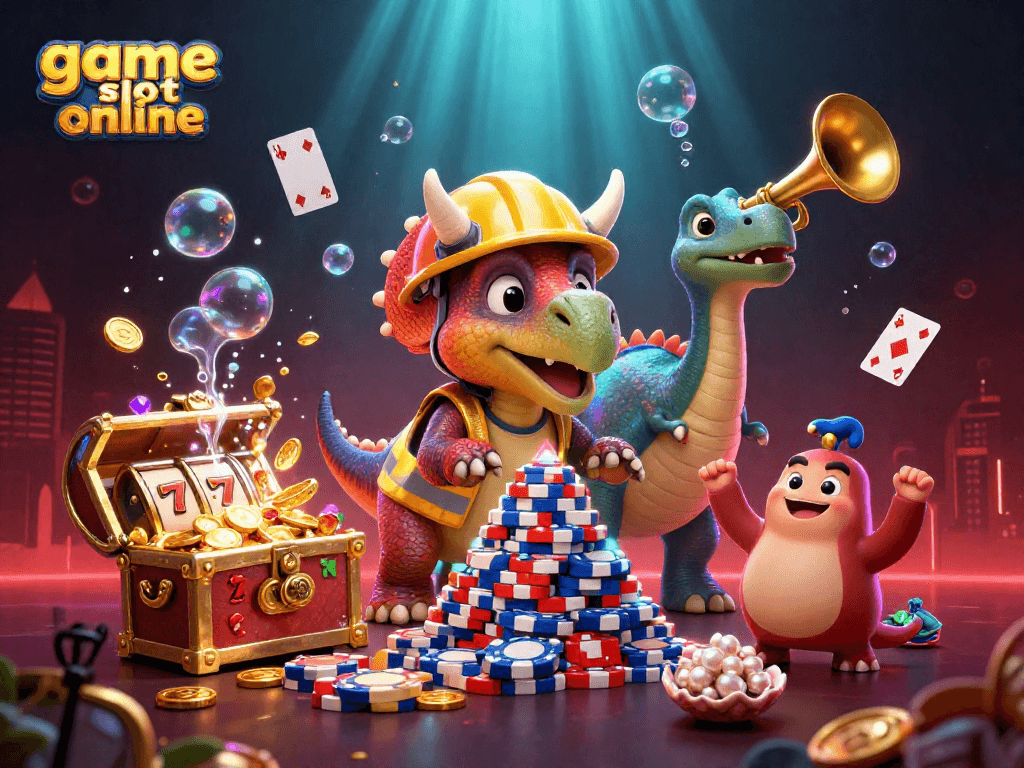 Bermain game slot online dengan petualangan triceratops dan teman-teman di lautan berkilau.