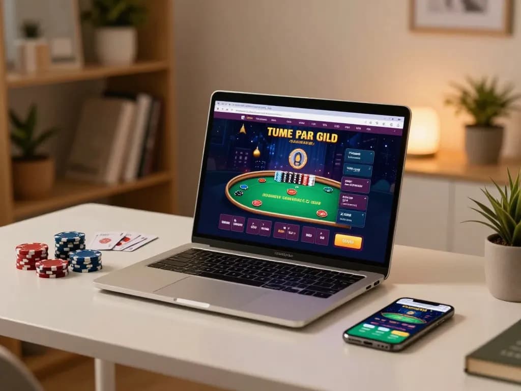 Engaging online gambling experience showcasing casino non aams legali on a laptop screen with poker elements visible