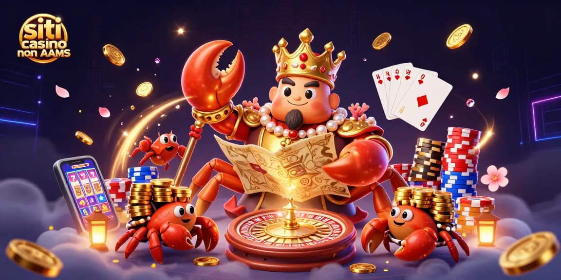 Scopri emozioni nei siti casino non AAMS con un granchio imperiale e gioielli scintillanti.