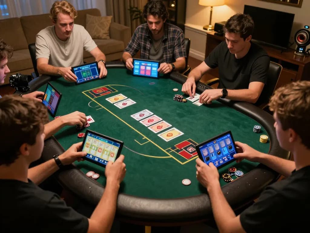 View of players engaging in online poker while understanding VAR hoạt động như thế nào through strategic gameplay.