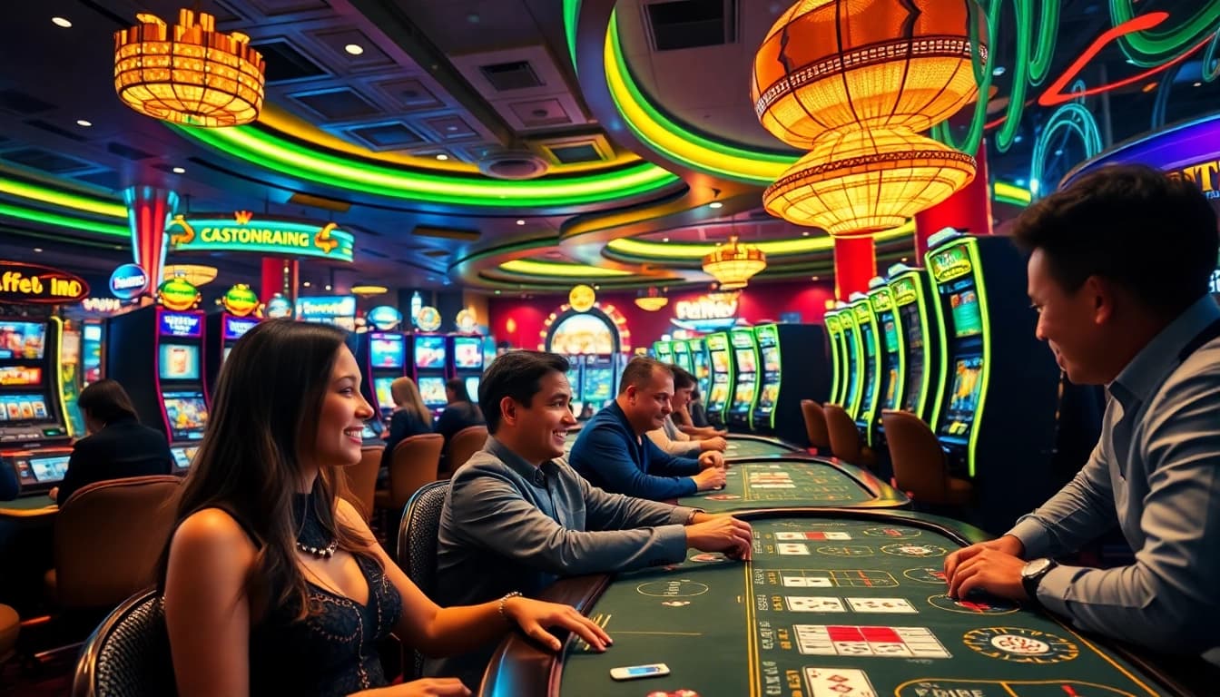 Explore exciting games at a Non gamstop casino Uk, highlighting vibrant players and thrilling atmospheres.