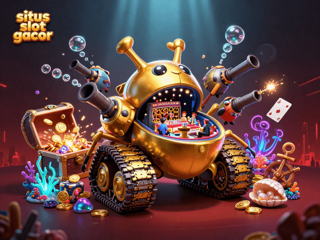 Play and win on situs slot gacor with a vibrant casino scene full of excitement and treasures.