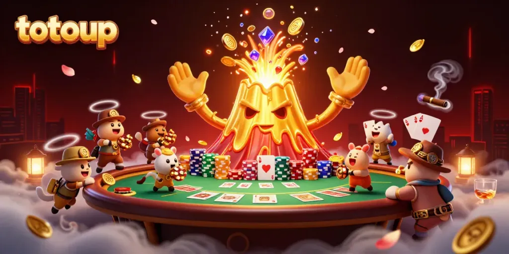 Experience the thrilling sensation of totoup as golden treasures erupt in a vibrant casino scene.