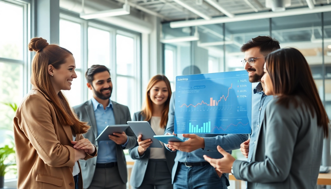 Enhance productivity with an enterprise assistant platform through collaborative teamwork in a modern office.