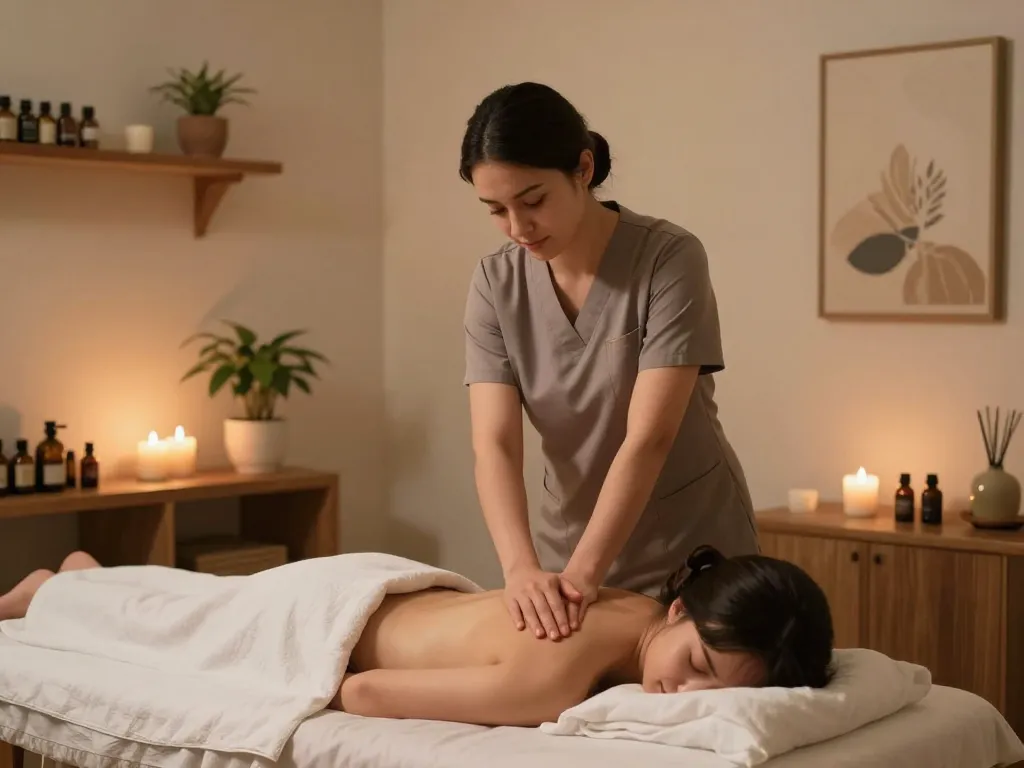 Relaxing treatment at a 역삼동마사지 studio with serene atmosphere and skilled therapist.