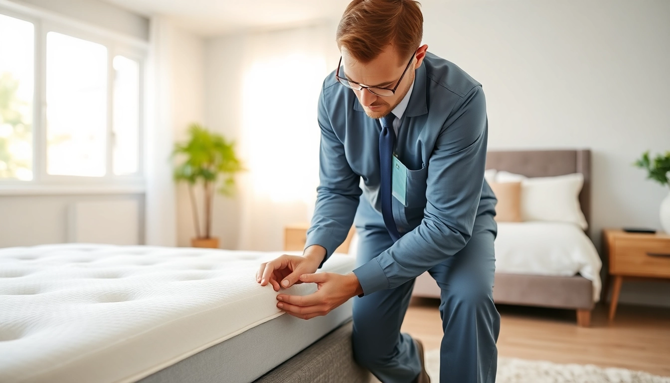 Expert examining for bed bugs with professional tools, emphasizing bed bug extermination services.