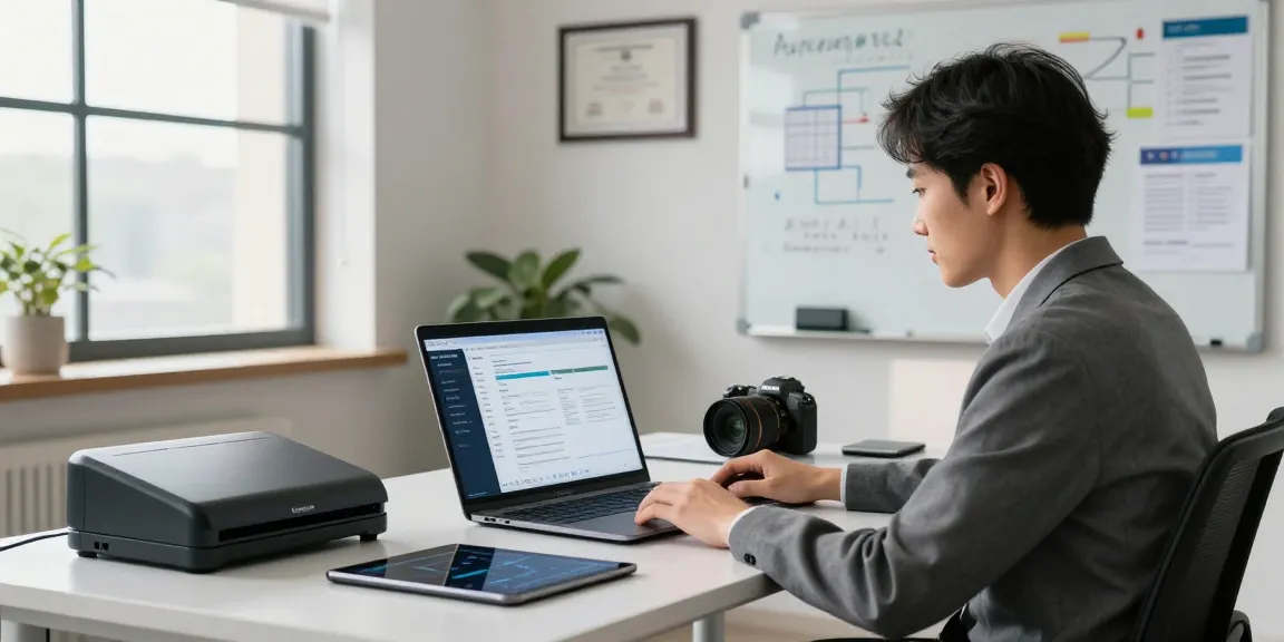 Verify PDFs and detect fraud receipt with advanced AI tools in a modern office setup.