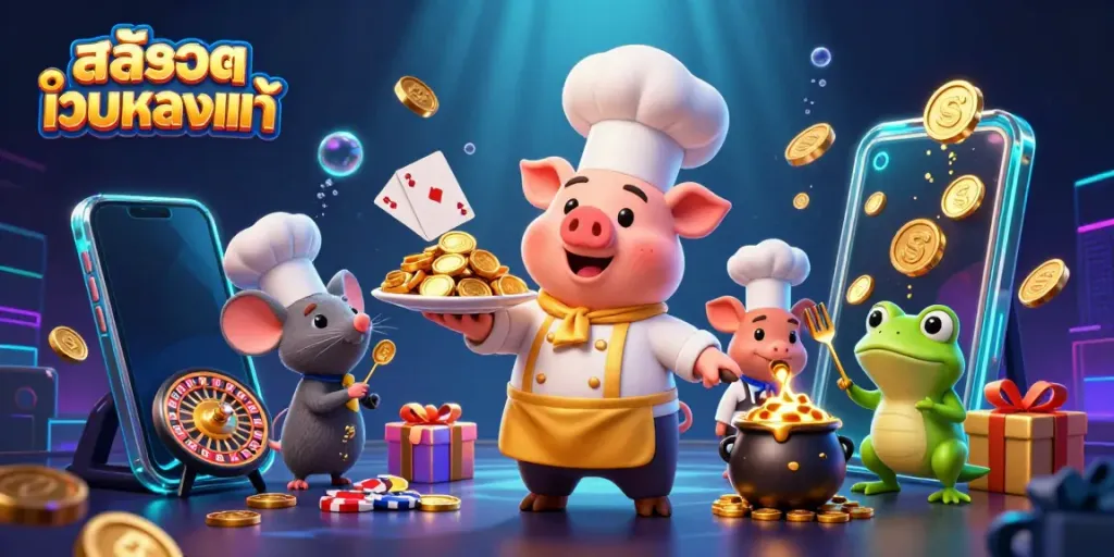 เล่นสล็อตเว็บตรงแท้กับเชฟหมูและลูกทีมในภาพ 3D แบบละเอียดสูง