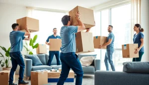 Best Toronto Movers expertly handling furniture in a bright, modern apartment.