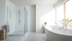 sonni sanitär GmbH präsentiert moderne Badezimmerlösungen mit stilvollen Duschwänden aus Glas.