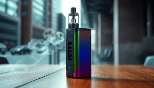 Oxva Vaping-Gerät mit eleganter Gestaltung auf einem Tisch präsentiert.