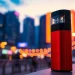 Elfbar Vapes in action, showcasing vibrant colors and sleek design in urban nightlife.