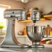 Showcase of a KitchenAid mixer NZ on a countertop, highlighting its design and functionality.