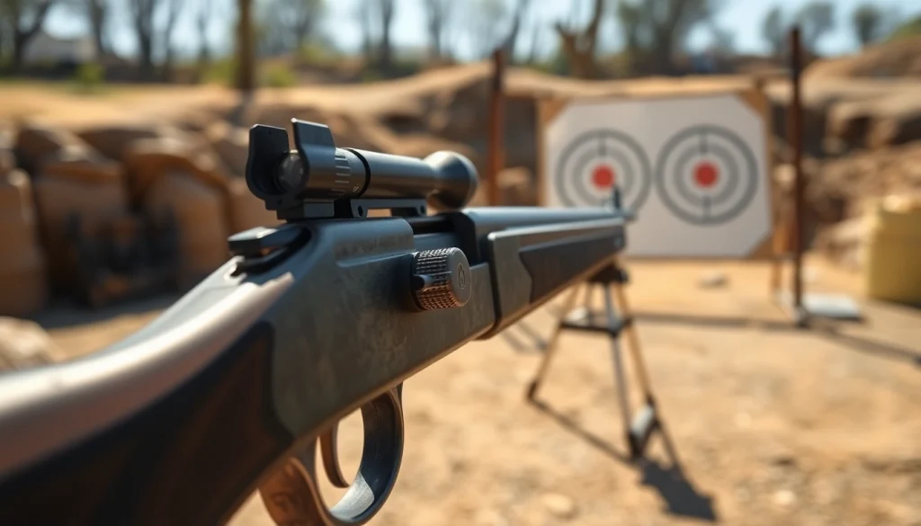 Examine the alamo 15 trigger 3 position showcasing its detailed design in a shooting range.