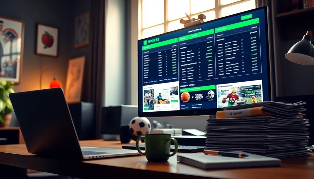 Engaging view of sports betting sites South Carolina on a computer screen in a contemporary office.