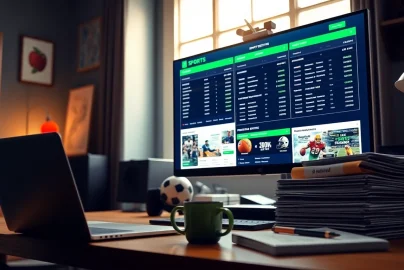 Engaging view of sports betting sites South Carolina on a computer screen in a contemporary office.