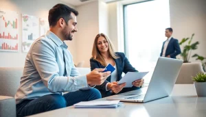 카드현금화 방법을 설명하는 금융 전문가의 활동적인 모습