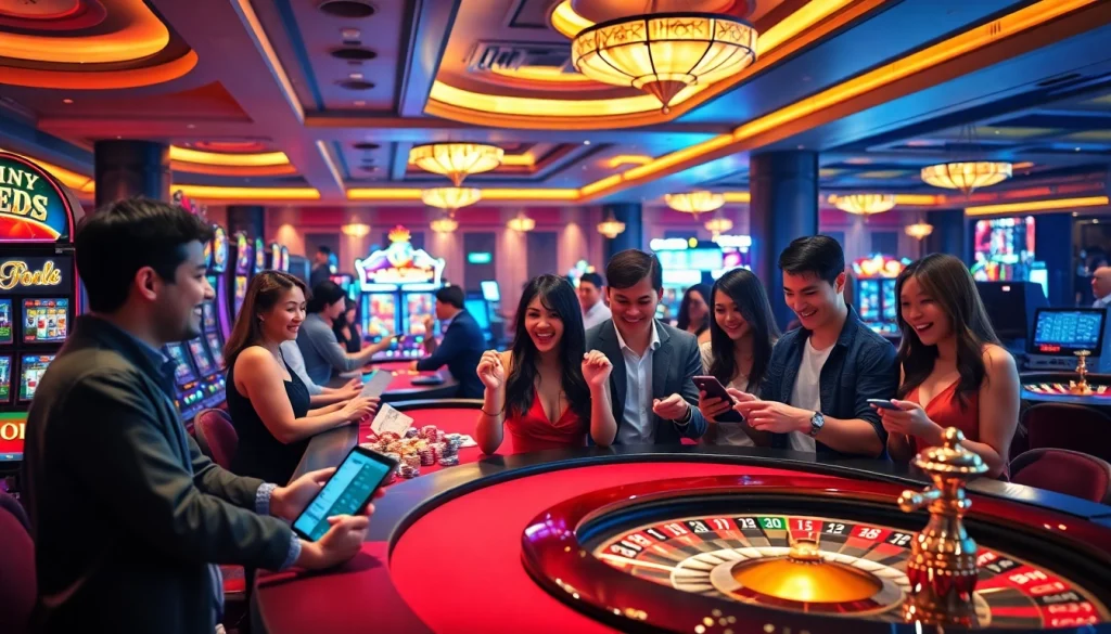 Exciting casino players engaging in games while focusing on ink vao 12bet and online betting experiences.