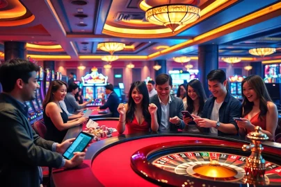 Exciting casino players engaging in games while focusing on ink vao 12bet and online betting experiences.