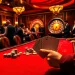 Players enjoying high-stakes poker at bk8th Casino, surrounded by excitement and luxury.