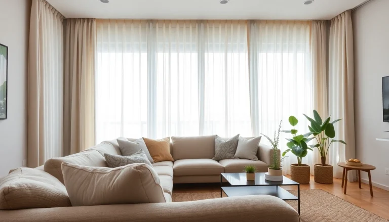 Verduisterende gordijnen die een gezellige woonkamer verfraaien met stijlvolle details.
