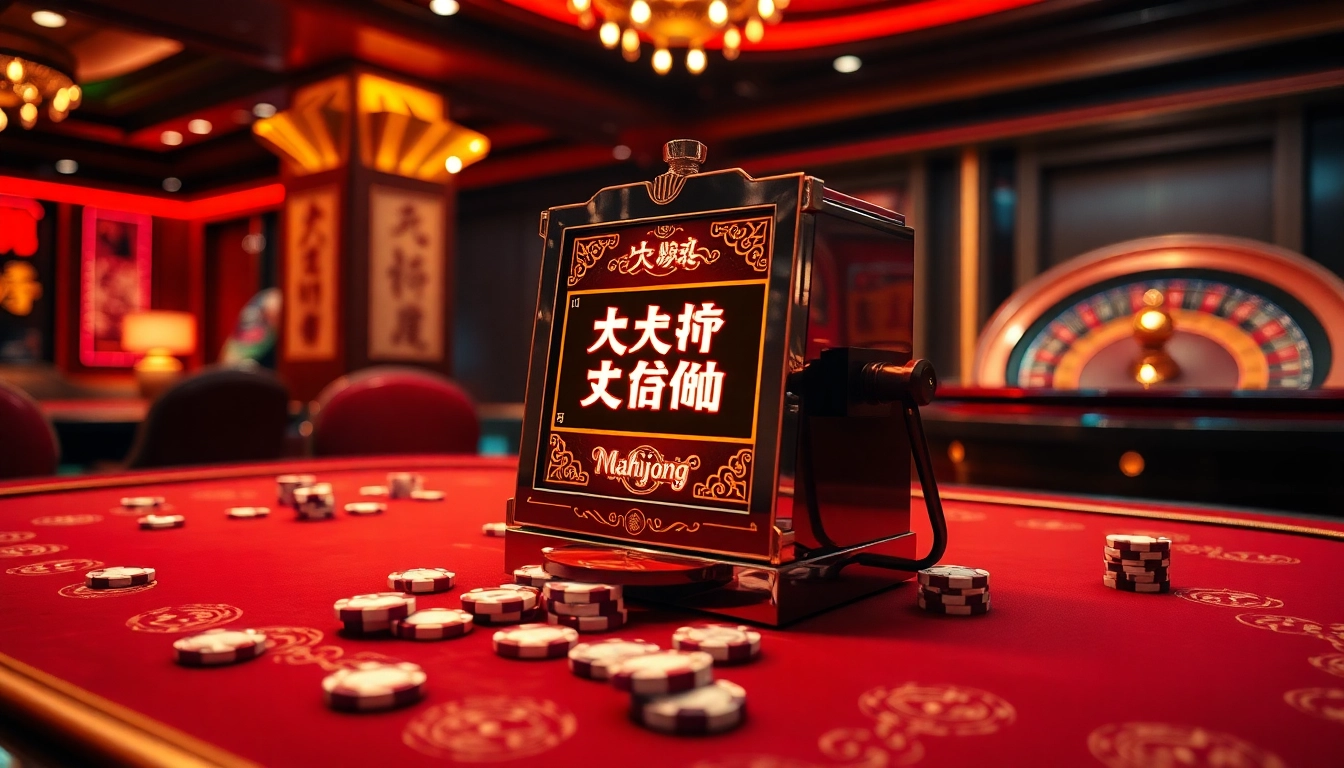 Pemain yang menikmati pengalaman slot demo Mahjong di meja kasino mewah.