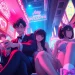 Engaging characters from a hentai game in a vibrant anime-inspired setting, showcasing dynamic interactions.