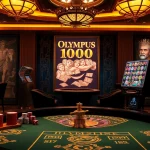 Rasakan sensasi Olympus 1000 di meja kasino mewah dengan chip berwarna-warni dan roda roulette.