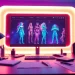 Advanced nsfw ai technology in a sleek workspace showcasing vibrant characters and digital interaction.