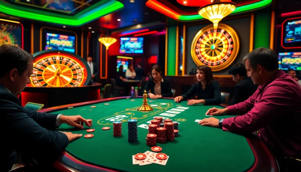 Experience an exciting winning moment at nk88 casino with vibrant poker chips and cards.