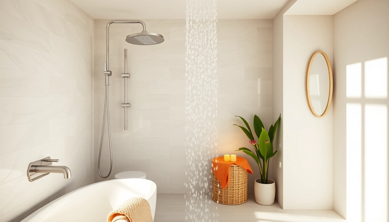 Enhance your bathroom with a stylish sunny shower USA setup featuring modern design elements.