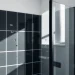 Stylish black shower screen enhancing a contemporary bathroom aesthetic.