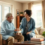 In home care austin tx providing compassionate support between caregiver and elderly client.