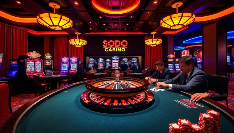 Experience the excitement of SODO Casino with vibrant game tables and thrilling gameplay.