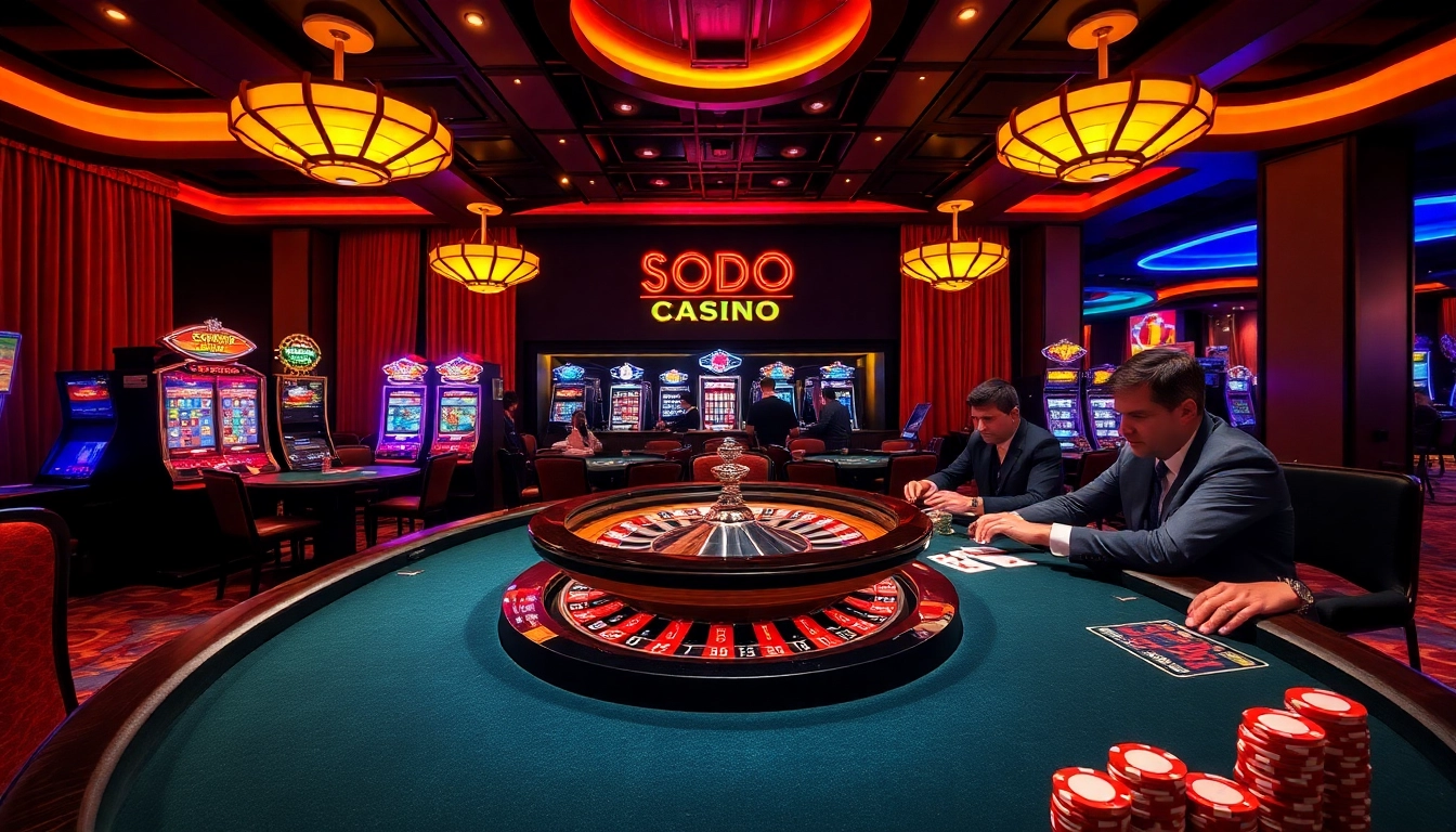 Experience the excitement of SODO Casino with vibrant game tables and thrilling gameplay.