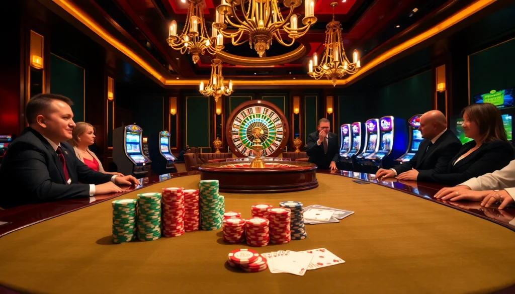 Experience the thrill of good 888 in a luxurious casino setting with poker, roulette, and vibrant slot machines.