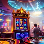 Play the exciting Gates of Olympus 1000 slot machine in a luxury casino setting.